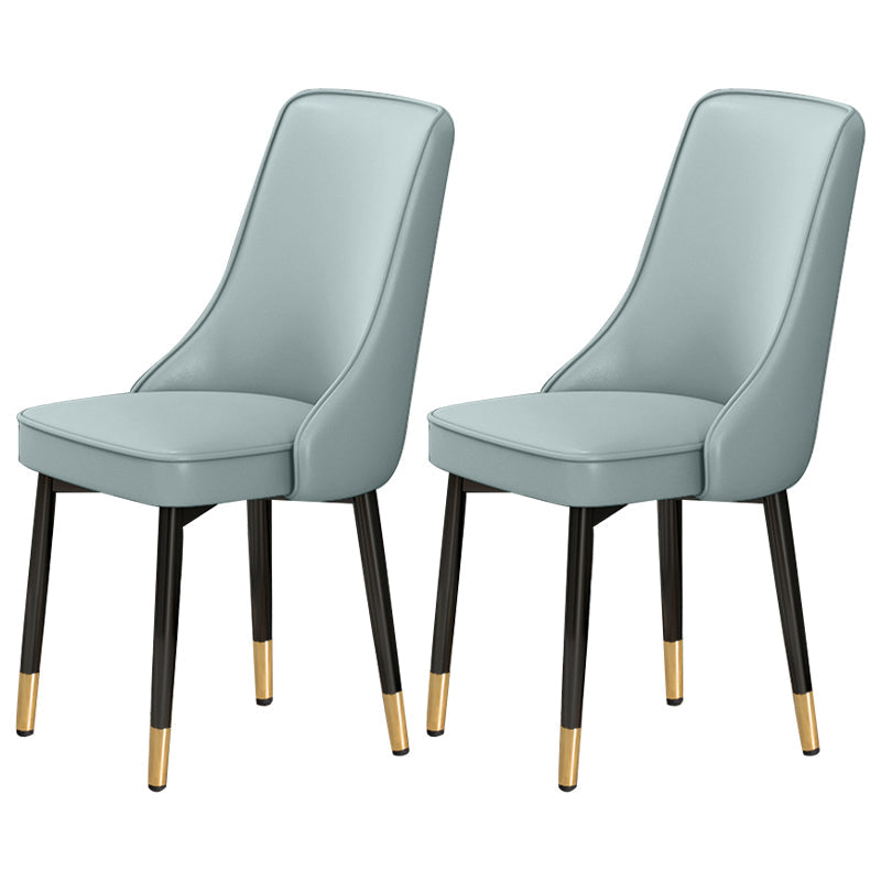 Scandinavian Style Metal Dining Chairs Dining Room Parsons Armless Chair Light Blue 2 Piece Set Brass Gold Clearhalo ' kitchen&dining_furn' 'Dining Chairs' 'Dining Tables & Seating' 'dining_chair' 'furn' 'furn_dining_chair' 'Furniture' 'furniture_dining_chair' 'Kitchen & Dining Furniture' 'kitchen' 3836718