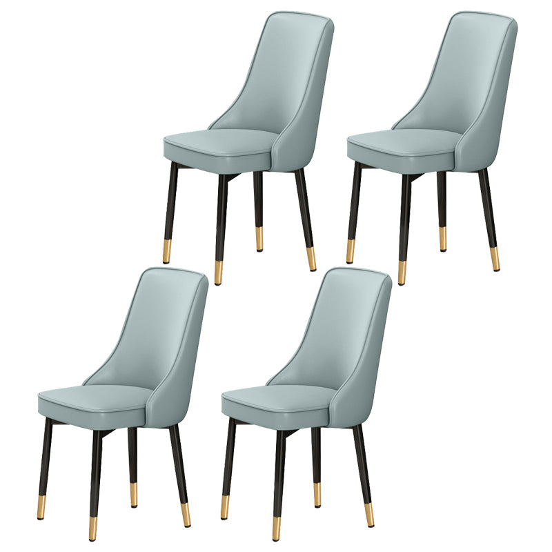Scandinavian Style Metal Dining Chairs Dining Room Parsons Armless Chair Light Blue 4 Piece Set Brass Gold Clearhalo ' kitchen&dining_furn' 'Dining Chairs' 'Dining Tables & Seating' 'dining_chair' 'furn' 'furn_dining_chair' 'Furniture' 'furniture_dining_chair' 'Kitchen & Dining Furniture' 'kitchen' 3836719