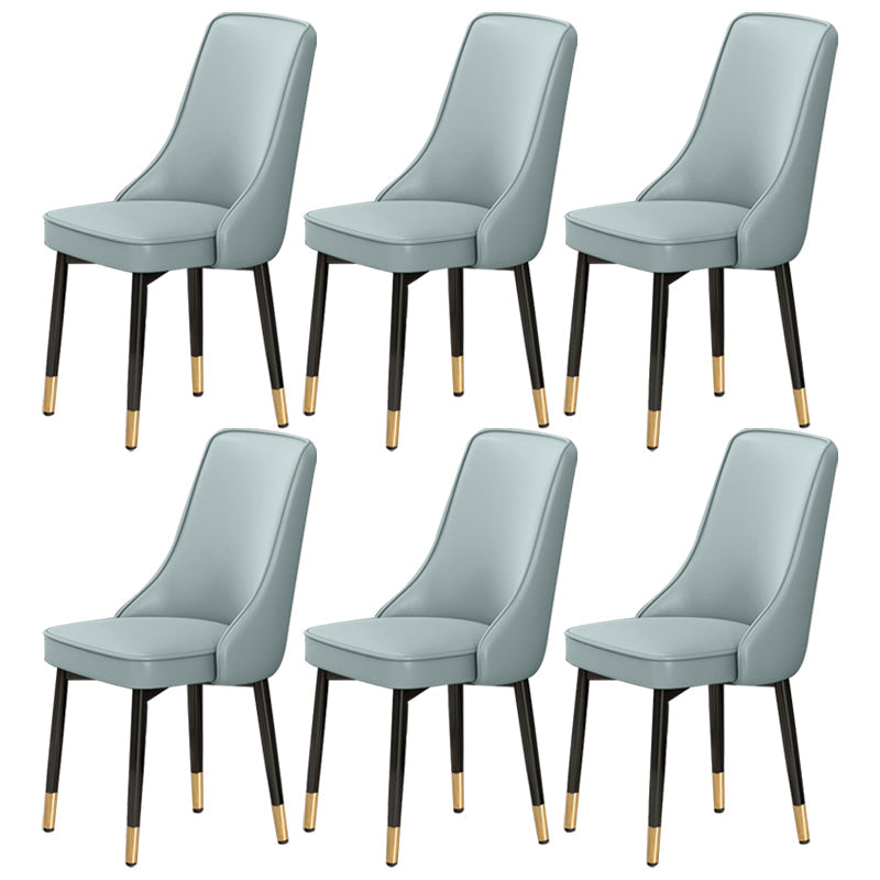 Scandinavian Style Metal Dining Chairs Dining Room Parsons Armless Chair Light Blue 6 Piece Set Brass Gold Clearhalo ' kitchen&dining_furn' 'Dining Chairs' 'Dining Tables & Seating' 'dining_chair' 'furn' 'furn_dining_chair' 'Furniture' 'furniture_dining_chair' 'Kitchen & Dining Furniture' 'kitchen' 3836720