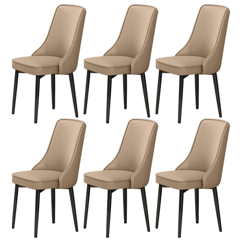 Scandinavian Style Metal Dining Chairs Dining Room Parsons Armless Chair Khaki 6 Piece Set Black Clearhalo ' kitchen&dining_furn' 'Dining Chairs' 'Dining Tables & Seating' 'dining_chair' 'furn' 'furn_dining_chair' 'Furniture' 'furniture_dining_chair' 'Kitchen & Dining Furniture' 'kitchen' 3836723