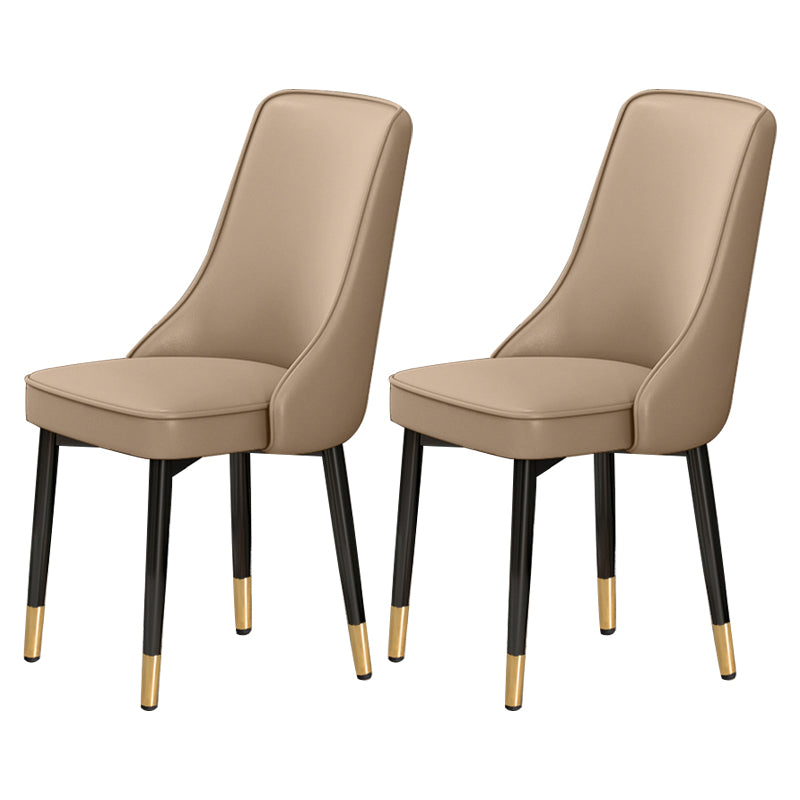 Scandinavian Style Metal Dining Chairs Dining Room Parsons Armless Chair Khaki 2 Piece Set Brass Gold Clearhalo ' kitchen&dining_furn' 'Dining Chairs' 'Dining Tables & Seating' 'dining_chair' 'furn' 'furn_dining_chair' 'Furniture' 'furniture_dining_chair' 'Kitchen & Dining Furniture' 'kitchen' 3836724