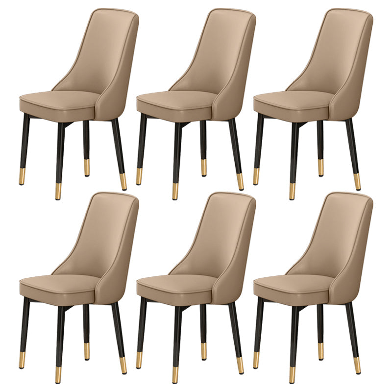 Scandinavian Style Metal Dining Chairs Dining Room Parsons Armless Chair Khaki 6 Piece Set Brass Gold Clearhalo ' kitchen&dining_furn' 'Dining Chairs' 'Dining Tables & Seating' 'dining_chair' 'furn' 'furn_dining_chair' 'Furniture' 'furniture_dining_chair' 'Kitchen & Dining Furniture' 'kitchen' 3836726