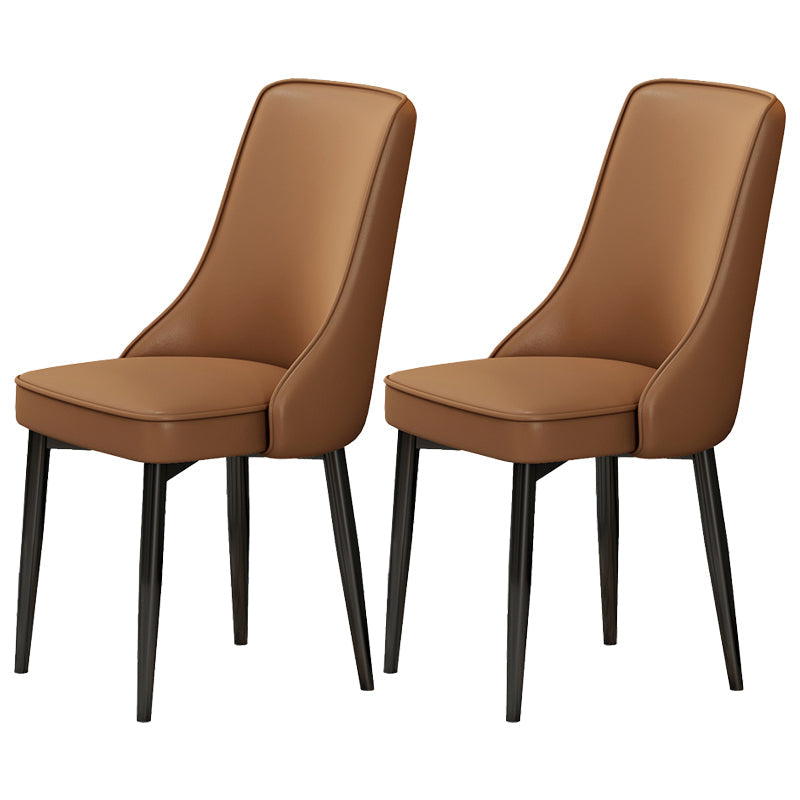 Scandinavian Style Metal Dining Chairs Dining Room Parsons Armless Chair Coffee 2 Piece Set Black Clearhalo ' kitchen&dining_furn' 'Dining Chairs' 'Dining Tables & Seating' 'dining_chair' 'furn' 'furn_dining_chair' 'Furniture' 'furniture_dining_chair' 'Kitchen & Dining Furniture' 'kitchen' 3836727