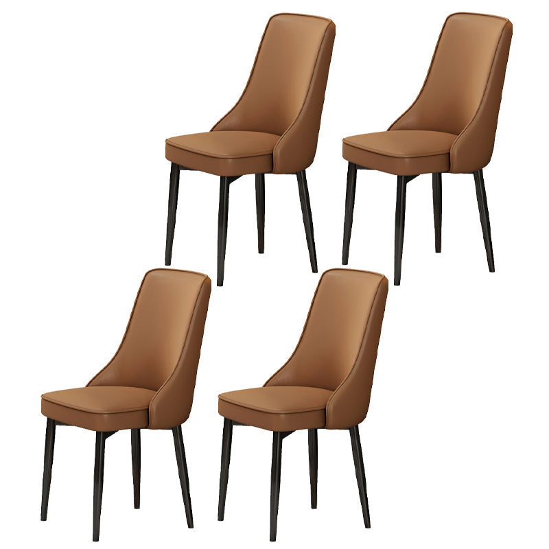 Scandinavian Style Metal Dining Chairs Dining Room Parsons Armless Chair Coffee 4 Piece Set Black Clearhalo ' kitchen&dining_furn' 'Dining Chairs' 'Dining Tables & Seating' 'dining_chair' 'furn' 'furn_dining_chair' 'Furniture' 'furniture_dining_chair' 'Kitchen & Dining Furniture' 'kitchen' 3836728