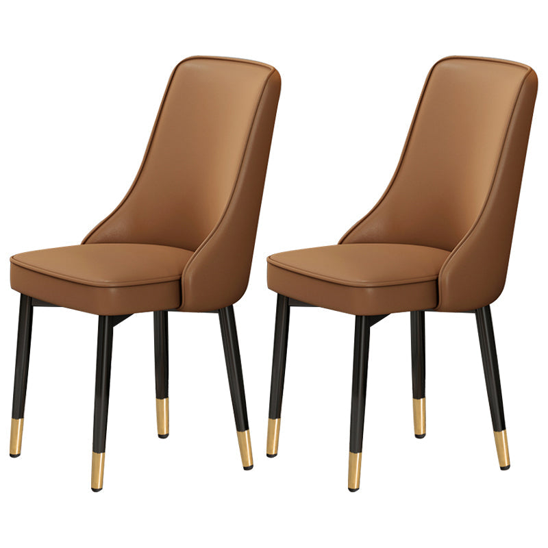 Scandinavian Style Metal Dining Chairs Dining Room Parsons Armless Chair Coffee 2 Piece Set Brass Gold Clearhalo ' kitchen&dining_furn' 'Dining Chairs' 'Dining Tables & Seating' 'dining_chair' 'furn' 'furn_dining_chair' 'Furniture' 'furniture_dining_chair' 'Kitchen & Dining Furniture' 'kitchen' 3836730