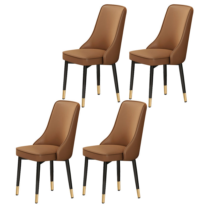 Scandinavian Style Metal Dining Chairs Dining Room Parsons Armless Chair Coffee 4 Piece Set Brass Gold Clearhalo ' kitchen&dining_furn' 'Dining Chairs' 'Dining Tables & Seating' 'dining_chair' 'furn' 'furn_dining_chair' 'Furniture' 'furniture_dining_chair' 'Kitchen & Dining Furniture' 'kitchen' 3836731