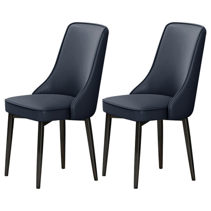 Scandinavian Style Metal Dining Chairs Dining Room Parsons Armless Chair Dark Blue 2 Piece Set Black Clearhalo ' kitchen&dining_furn' 'Dining Chairs' 'Dining Tables & Seating' 'dining_chair' 'furn' 'furn_dining_chair' 'Furniture' 'furniture_dining_chair' 'Kitchen & Dining Furniture' 'kitchen' 3836733