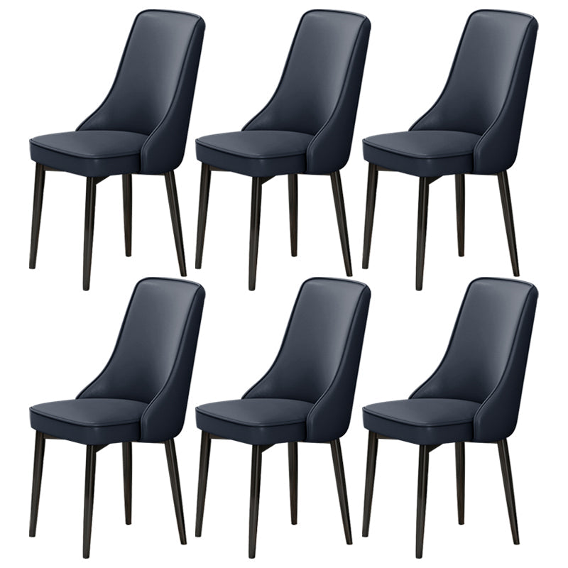 Scandinavian Style Metal Dining Chairs Dining Room Parsons Armless Chair Dark Blue 6 Piece Set Black Clearhalo ' kitchen&dining_furn' 'Dining Chairs' 'Dining Tables & Seating' 'dining_chair' 'furn' 'furn_dining_chair' 'Furniture' 'furniture_dining_chair' 'Kitchen & Dining Furniture' 'kitchen' 3836735