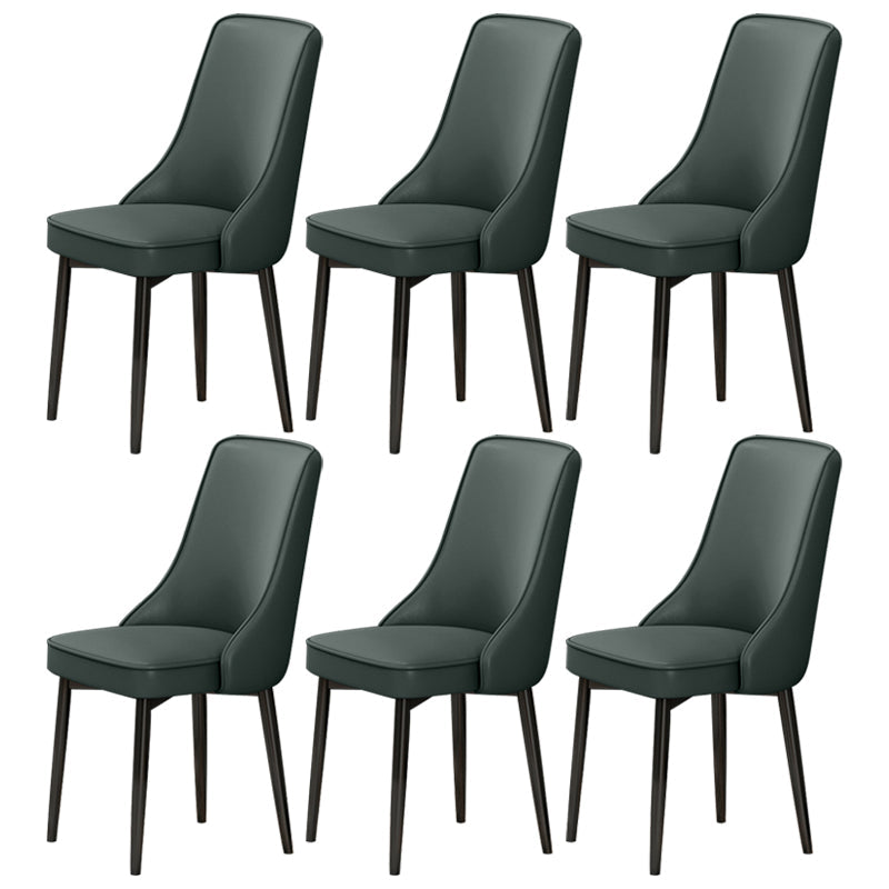 Scandinavian Style Metal Dining Chairs Dining Room Parsons Armless Chair Blackish Green 6 Piece Set Black Clearhalo ' kitchen&dining_furn' 'Dining Chairs' 'Dining Tables & Seating' 'dining_chair' 'furn' 'furn_dining_chair' 'Furniture' 'furniture_dining_chair' 'Kitchen & Dining Furniture' 'kitchen' 3836741