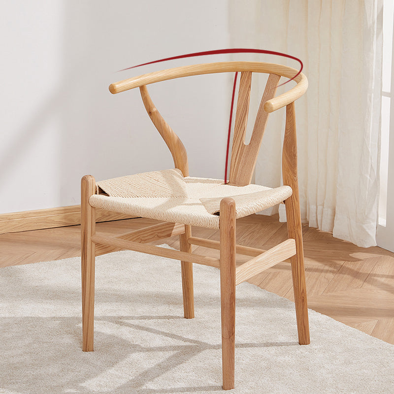 Wood Contemporary Kitchen Side Chair with Color Cushion Wishbone Dining Arm Chair Clearhalo ' kitchen&dining_furn' 'Dining Chairs' 'Dining Tables & Seating' 'dining_chair' 'furn' 'furn_dining_chair' 'Furniture' 'furniture_dining_chair' 'Kitchen & Dining Furniture' 'kitchen' 3836748