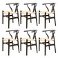 Wood Contemporary Kitchen Side Chair with Color Cushion Wishbone Dining Arm Chair Black White 6 Piece Set Clearhalo ' kitchen&dining_furn' 'Dining Chairs' 'Dining Tables & Seating' 'dining_chair' 'furn' 'furn_dining_chair' 'Furniture' 'furniture_dining_chair' 'Kitchen & Dining Furniture' 'kitchen' 3836749