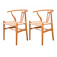 Wood Contemporary Kitchen Side Chair with Color Cushion Wishbone Dining Arm Chair Light Beige 2 Piece Set Clearhalo ' kitchen&dining_furn' 'Dining Chairs' 'Dining Tables & Seating' 'dining_chair' 'furn' 'furn_dining_chair' 'Furniture' 'furniture_dining_chair' 'Kitchen & Dining Furniture' 'kitchen' 3836751