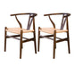 Wood Contemporary Kitchen Side Chair with Color Cushion Wishbone Dining Arm Chair Dark Brown 2 Piece Set Clearhalo ' kitchen&dining_furn' 'Dining Chairs' 'Dining Tables & Seating' 'dining_chair' 'furn' 'furn_dining_chair' 'Furniture' 'furniture_dining_chair' 'Kitchen & Dining Furniture' 'kitchen' 3836757