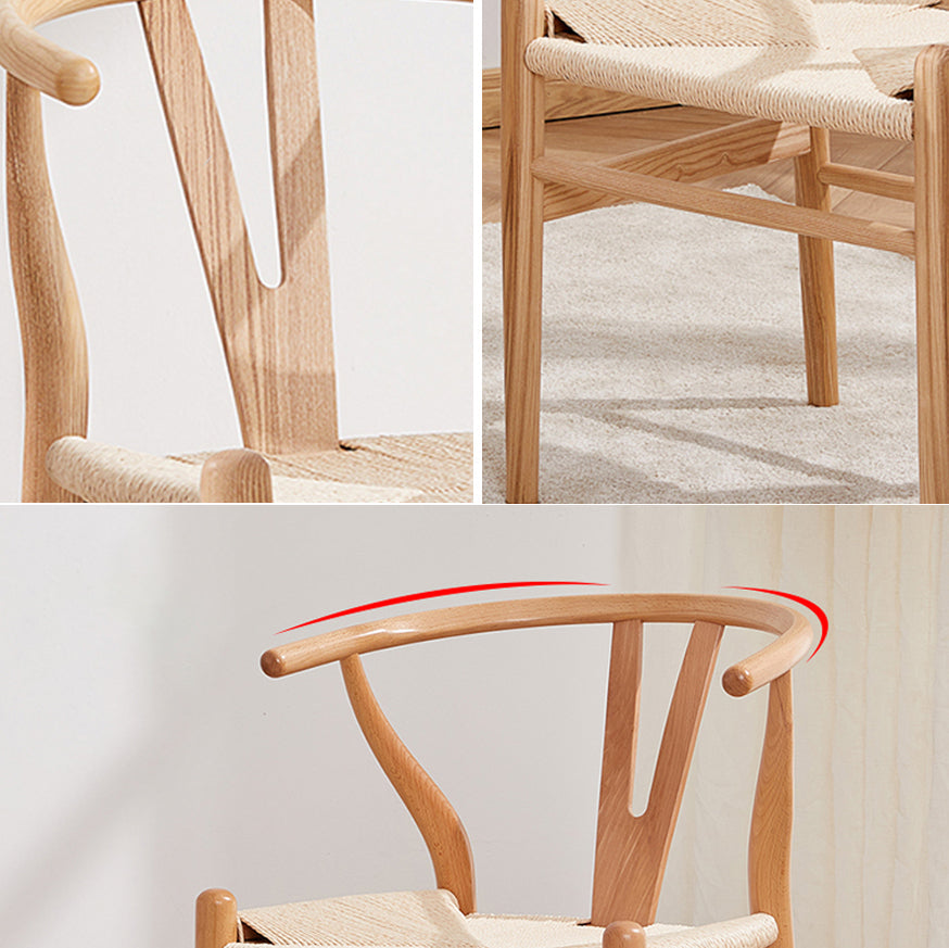 Wood Contemporary Kitchen Side Chair with Color Cushion Wishbone Dining Arm Chair Clearhalo ' kitchen&dining_furn' 'Dining Chairs' 'Dining Tables & Seating' 'dining_chair' 'furn' 'furn_dining_chair' 'Furniture' 'furniture_dining_chair' 'Kitchen & Dining Furniture' 'kitchen' 3836758