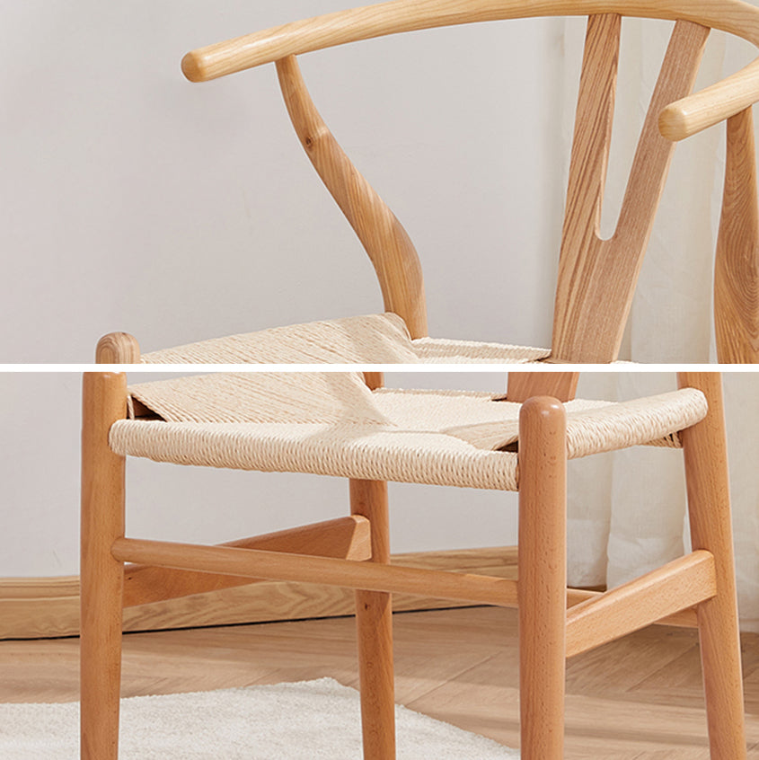 Wood Contemporary Kitchen Side Chair with Color Cushion Wishbone Dining Arm Chair Clearhalo ' kitchen&dining_furn' 'Dining Chairs' 'Dining Tables & Seating' 'dining_chair' 'furn' 'furn_dining_chair' 'Furniture' 'furniture_dining_chair' 'Kitchen & Dining Furniture' 'kitchen' 3836759