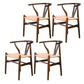 Wood Contemporary Kitchen Side Chair with Color Cushion Wishbone Dining Arm Chair Dark Brown 4 Piece Set Clearhalo ' kitchen&dining_furn' 'Dining Chairs' 'Dining Tables & Seating' 'dining_chair' 'furn' 'furn_dining_chair' 'Furniture' 'furniture_dining_chair' 'Kitchen & Dining Furniture' 'kitchen' 3836760
