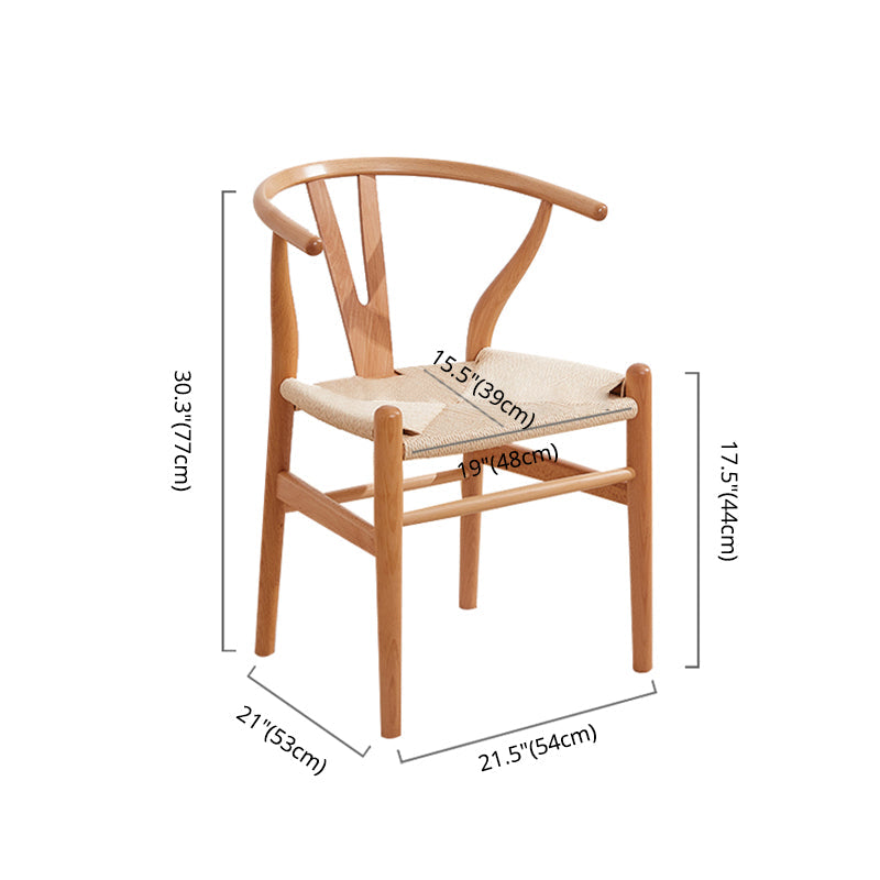 Wood Contemporary Kitchen Side Chair with Color Cushion Wishbone Dining Arm Chair Clearhalo ' kitchen&dining_furn' 'Dining Chairs' 'Dining Tables & Seating' 'dining_chair' 'furn' 'furn_dining_chair' 'Furniture' 'furniture_dining_chair' 'Kitchen & Dining Furniture' 'kitchen' 3836761
