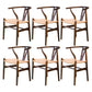 Wood Contemporary Kitchen Side Chair with Color Cushion Wishbone Dining Arm Chair Dark Brown 6 Piece Set Clearhalo ' kitchen&dining_furn' 'Dining Chairs' 'Dining Tables & Seating' 'dining_chair' 'furn' 'furn_dining_chair' 'Furniture' 'furniture_dining_chair' 'Kitchen & Dining Furniture' 'kitchen' 3836762