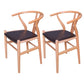 Wood Contemporary Kitchen Side Chair with Color Cushion Wishbone Dining Arm Chair Natural Wood Black 2 Piece Set Clearhalo ' kitchen&dining_furn' 'Dining Chairs' 'Dining Tables & Seating' 'dining_chair' 'furn' 'furn_dining_chair' 'Furniture' 'furniture_dining_chair' 'Kitchen & Dining Furniture' 'kitchen' 3836763