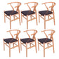 Wood Contemporary Kitchen Side Chair with Color Cushion Wishbone Dining Arm Chair Natural Wood Black 6 Piece Set Clearhalo ' kitchen&dining_furn' 'Dining Chairs' 'Dining Tables & Seating' 'dining_chair' 'furn' 'furn_dining_chair' 'Furniture' 'furniture_dining_chair' 'Kitchen & Dining Furniture' 'kitchen' 3836765