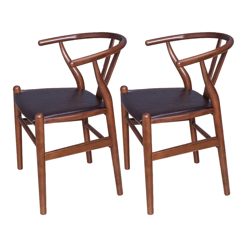 Wood Contemporary Kitchen Side Chair with Color Cushion Wishbone Dining Arm Chair Walnut 2 Piece Set Clearhalo ' kitchen&dining_furn' 'Dining Chairs' 'Dining Tables & Seating' 'dining_chair' 'furn' 'furn_dining_chair' 'Furniture' 'furniture_dining_chair' 'Kitchen & Dining Furniture' 'kitchen' 3836772