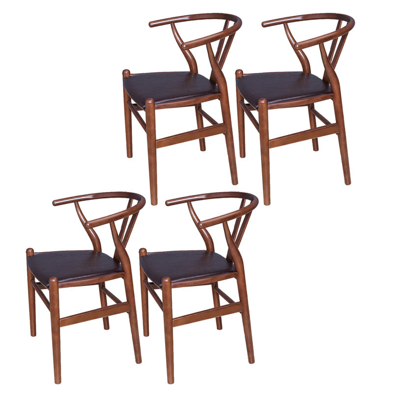 Wood Contemporary Kitchen Side Chair with Color Cushion Wishbone Dining Arm Chair Walnut 4 Piece Set Clearhalo ' kitchen&dining_furn' 'Dining Chairs' 'Dining Tables & Seating' 'dining_chair' 'furn' 'furn_dining_chair' 'Furniture' 'furniture_dining_chair' 'Kitchen & Dining Furniture' 'kitchen' 3836773