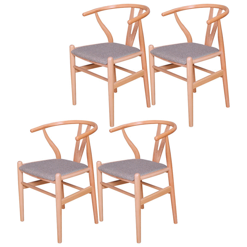 Wood Contemporary Kitchen Side Chair with Color Cushion Wishbone Dining Arm Chair Natural 4 Piece Set Clearhalo ' kitchen&dining_furn' 'Dining Chairs' 'Dining Tables & Seating' 'dining_chair' 'furn' 'furn_dining_chair' 'Furniture' 'furniture_dining_chair' 'Kitchen & Dining Furniture' 'kitchen' 3836779