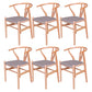 Wood Contemporary Kitchen Side Chair with Color Cushion Wishbone Dining Arm Chair Natural 6 Piece Set Clearhalo ' kitchen&dining_furn' 'Dining Chairs' 'Dining Tables & Seating' 'dining_chair' 'furn' 'furn_dining_chair' 'Furniture' 'furniture_dining_chair' 'Kitchen & Dining Furniture' 'kitchen' 3836780