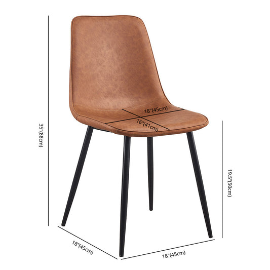 Macaron color Scandinavian Dining room Chair Leather Solid Back Side Chair Clearhalo ' kitchen&dining_furn' 'Dining Chairs' 'Dining Tables & Seating' 'dining_chair' 'Furniture' 'furniture_dining_chair' 'Kitchen & Dining Furniture' 'kitchen' 3836803