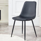 Macaron color Scandinavian Dining room Chair Leather Solid Back Side Chair Black 1 Piece Clearhalo ' kitchen&dining_furn' 'Dining Chairs' 'Dining Tables & Seating' 'dining_chair' 'Furniture' 'furniture_dining_chair' 'Kitchen & Dining Furniture' 'kitchen' 3836834