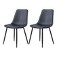 Macaron color Scandinavian Dining room Chair Leather Solid Back Side Chair Black Set of 2 Clearhalo ' kitchen&dining_furn' 'Dining Chairs' 'Dining Tables & Seating' 'dining_chair' 'Furniture' 'furniture_dining_chair' 'Kitchen & Dining Furniture' 'kitchen' 3836835