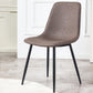 Macaron color Scandinavian Dining room Chair Leather Solid Back Side Chair Dark Brown 1 Piece Clearhalo ' kitchen&dining_furn' 'Dining Chairs' 'Dining Tables & Seating' 'dining_chair' 'Furniture' 'furniture_dining_chair' 'Kitchen & Dining Furniture' 'kitchen' 3836837