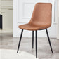 Macaron color Scandinavian Dining room Chair Leather Solid Back Side Chair Coffee 1 Piece Clearhalo ' kitchen&dining_furn' 'Dining Chairs' 'Dining Tables & Seating' 'dining_chair' 'Furniture' 'furniture_dining_chair' 'Kitchen & Dining Furniture' 'kitchen' 3836843