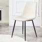 Macaron color Scandinavian Dining room Chair Leather Solid Back Side Chair Off-White 1 Piece Clearhalo ' kitchen&dining_furn' 'Dining Chairs' 'Dining Tables & Seating' 'dining_chair' 'Furniture' 'furniture_dining_chair' 'Kitchen & Dining Furniture' 'kitchen' 3836846