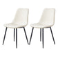 Macaron color Scandinavian Dining room Chair Leather Solid Back Side Chair Off-White Set of 2 Clearhalo ' kitchen&dining_furn' 'Dining Chairs' 'Dining Tables & Seating' 'dining_chair' 'Furniture' 'furniture_dining_chair' 'Kitchen & Dining Furniture' 'kitchen' 3836847