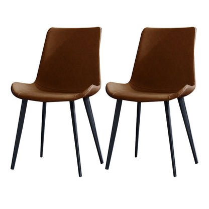 Metal Industrial Dining Room Chair Metallic Finish Solid Back Dining Chair Light Brown 2 Piece Set Clearhalo ' kitchen&dining_furn' 'Dining Chairs' 'Dining Tables & Seating' 'dining_chair' 'furn' 'furn_dining_chair' 'Furniture' 'furniture_dining_chair' 'Kitchen & Dining Furniture' 'kitchen' 3836850