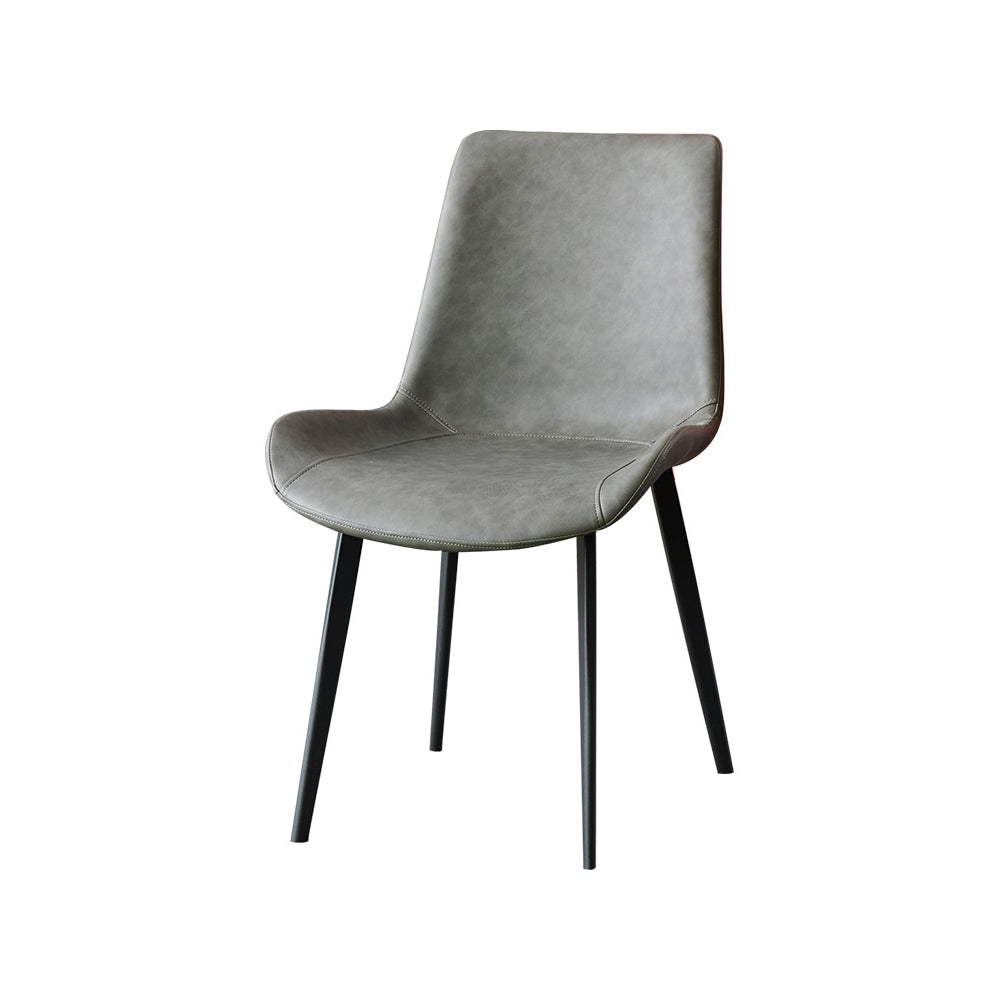 Metal Industrial Dining Room Chair Metallic Finish Solid Back Dining Chair Clearhalo ' kitchen&dining_furn' 'Dining Chairs' 'Dining Tables & Seating' 'dining_chair' 'furn' 'furn_dining_chair' 'Furniture' 'furniture_dining_chair' 'Kitchen & Dining Furniture' 'kitchen' 3836857