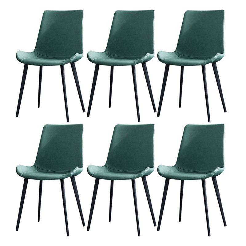 Metal Industrial Dining Room Chair Metallic Finish Solid Back Dining Chair Green 6 Piece Set Clearhalo ' kitchen&dining_furn' 'Dining Chairs' 'Dining Tables & Seating' 'dining_chair' 'furn' 'furn_dining_chair' 'Furniture' 'furniture_dining_chair' 'Kitchen & Dining Furniture' 'kitchen' 3836860