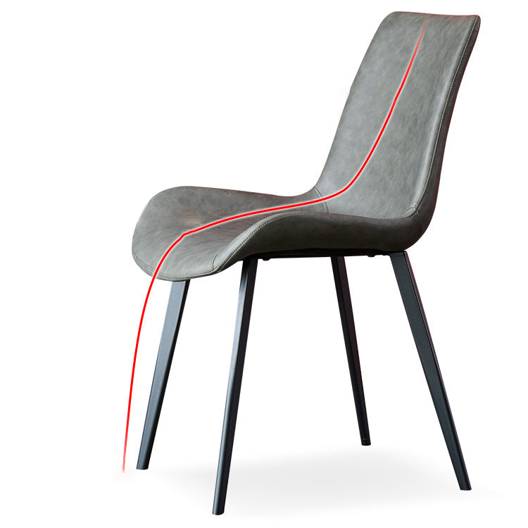 Metal Industrial Dining Room Chair Metallic Finish Solid Back Dining Chair Clearhalo ' kitchen&dining_furn' 'Dining Chairs' 'Dining Tables & Seating' 'dining_chair' 'furn' 'furn_dining_chair' 'Furniture' 'furniture_dining_chair' 'Kitchen & Dining Furniture' 'kitchen' 3836861