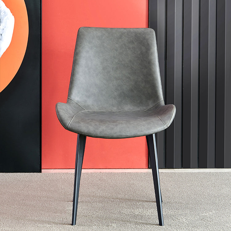 Metal Industrial Dining Room Chair Metallic Finish Solid Back Dining Chair Clearhalo ' kitchen&dining_furn' 'Dining Chairs' 'Dining Tables & Seating' 'dining_chair' 'furn' 'furn_dining_chair' 'Furniture' 'furniture_dining_chair' 'Kitchen & Dining Furniture' 'kitchen' 3836872