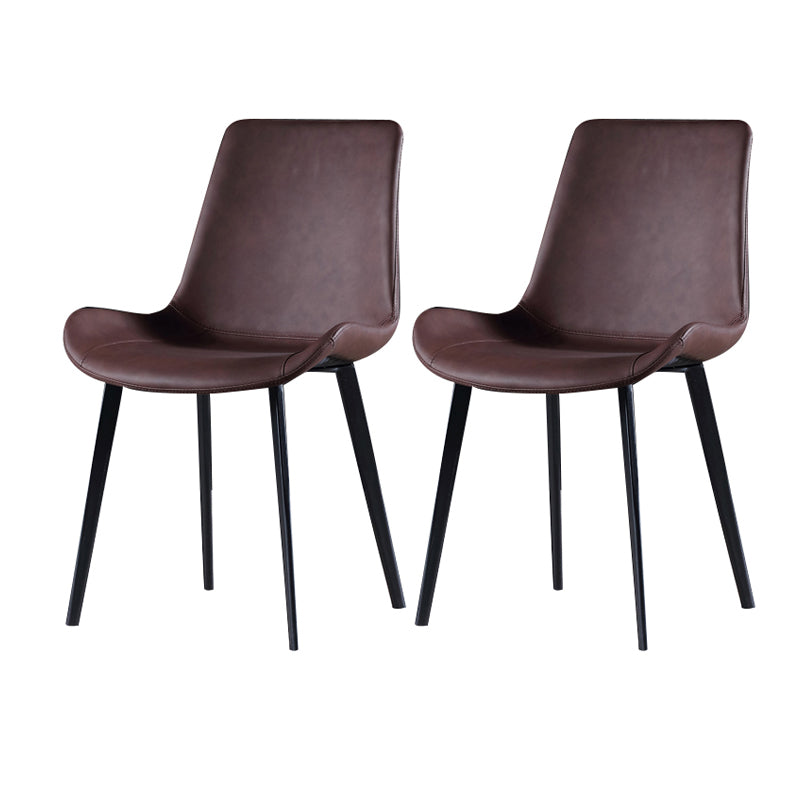 Metal Industrial Dining Room Chair Metallic Finish Solid Back Dining Chair Coffee 2 Piece Set Clearhalo ' kitchen&dining_furn' 'Dining Chairs' 'Dining Tables & Seating' 'dining_chair' 'furn' 'furn_dining_chair' 'Furniture' 'furniture_dining_chair' 'Kitchen & Dining Furniture' 'kitchen' 3836881