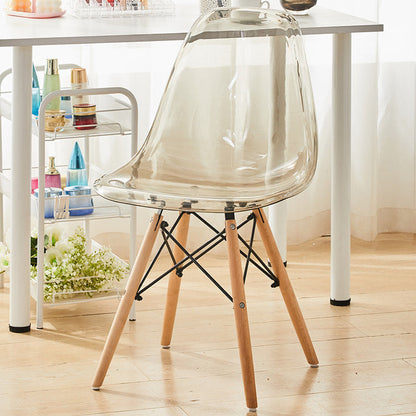 Modern Contemporary Plastic Armless Dining Chairs Solid Dining Chairs Grey Natural Wood 1 Piece Clearhalo ' kitchen&dining_furn' 'Dining Chairs' 'Dining Tables & Seating' 'dining_chair' 'Furniture' 'furniture_dining_chair' 'Kitchen & Dining Furniture' 'kitchen' 3836888