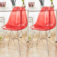 Modern Contemporary Plastic Armless Dining Chairs Solid Dining Chairs Red Silver Set of 2 Clearhalo ' kitchen&dining_furn' 'Dining Chairs' 'Dining Tables & Seating' 'dining_chair' 'Furniture' 'furniture_dining_chair' 'Kitchen & Dining Furniture' 'kitchen' 3836920