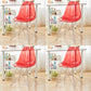 Modern Contemporary Plastic Armless Dining Chairs Solid Dining Chairs Red Silver Set of 4 Clearhalo ' kitchen&dining_furn' 'Dining Chairs' 'Dining Tables & Seating' 'dining_chair' 'Furniture' 'furniture_dining_chair' 'Kitchen & Dining Furniture' 'kitchen' 3836921