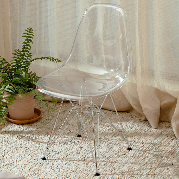 Modern Contemporary Plastic Armless Dining Chairs Solid Dining Chairs White Silver 1 Piece Clearhalo ' kitchen&dining_furn' 'Dining Chairs' 'Dining Tables & Seating' 'dining_chair' 'Furniture' 'furniture_dining_chair' 'Kitchen & Dining Furniture' 'kitchen' 3836925