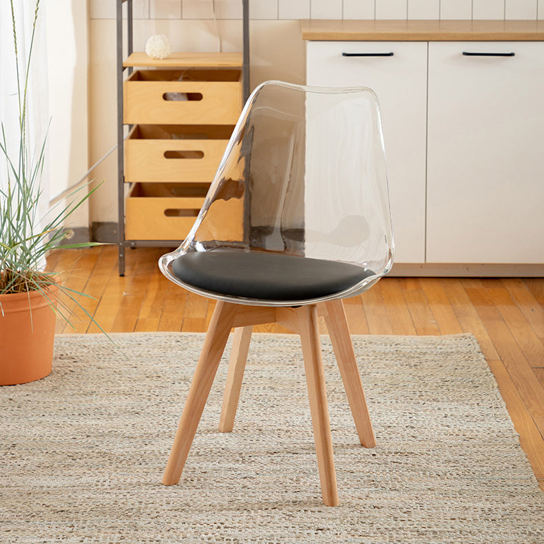 Modern Style Indoor-Outdoor Plastic Side Chair Set Clear Stack Dining Chair Clearhalo ' kitchen&dining_furn' 'Dining Chairs' 'Dining Tables & Seating' 'dining_chair' 'Furniture' 'furniture_dining_chair' 'Kitchen & Dining Furniture' 'kitchen' 3836947