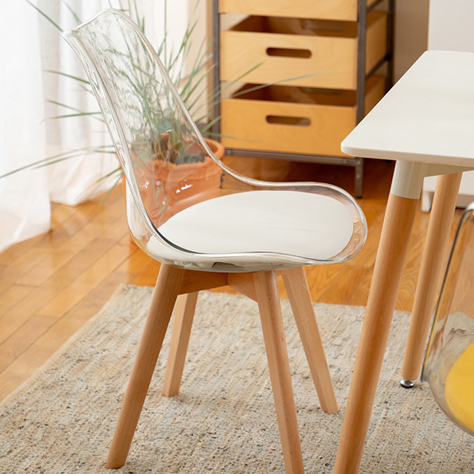 Modern Style Indoor-Outdoor Plastic Side Chair Set Clear Stack Dining Chair Clearhalo ' kitchen&dining_furn' 'Dining Chairs' 'Dining Tables & Seating' 'dining_chair' 'Furniture' 'furniture_dining_chair' 'Kitchen & Dining Furniture' 'kitchen' 3836951