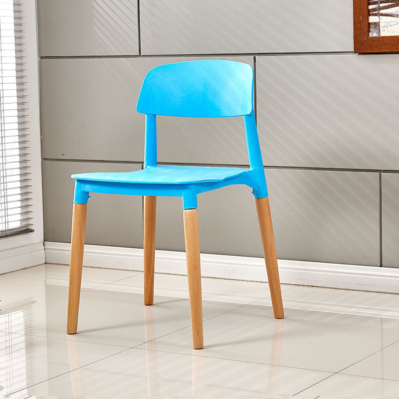 Modern White Opening Back Dining Side Chair Wood Kitchen Dining Side Chair Blue 1 Piece Clearhalo ' kitchen&dining_furn' 'Dining Chairs' 'Dining Tables & Seating' 'dining_chair' 'furn' 'furn_dining_chair' 'Furniture' 'furniture_dining_chair' 'Kitchen & Dining Furniture' 'kitchen' 3836973