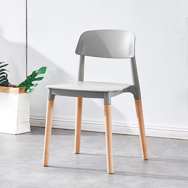 Modern White Opening Back Dining Side Chair Wood Kitchen Dining Side Chair Light Gray 1 Piece Clearhalo ' kitchen&dining_furn' 'Dining Chairs' 'Dining Tables & Seating' 'dining_chair' 'furn' 'furn_dining_chair' 'Furniture' 'furniture_dining_chair' 'Kitchen & Dining Furniture' 'kitchen' 3836976