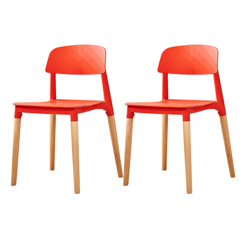 Modern White Opening Back Dining Side Chair Wood Kitchen Dining Side Chair Red 2 Piece Set Clearhalo ' kitchen&dining_furn' 'Dining Chairs' 'Dining Tables & Seating' 'dining_chair' 'furn' 'furn_dining_chair' 'Furniture' 'furniture_dining_chair' 'Kitchen & Dining Furniture' 'kitchen' 3836981